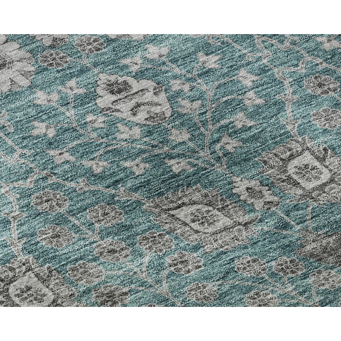 Dalyn Luxury Washable Hatay HY8 Teal 8' x 8' Round Rug