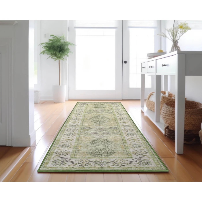 Dalyn Luxury Washable Hatay HY9 Aloe 2'3" x 7'6" Runner Rug