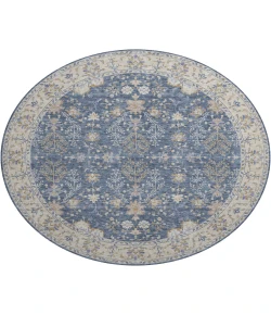 Dalyn Luxury Washable Hatay HY9 Blue 8' x 8' Round Rug