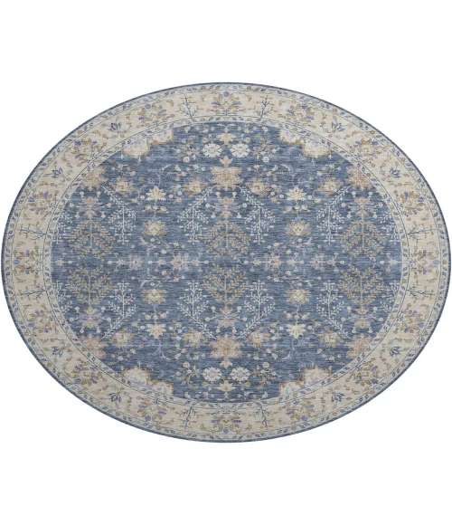 Dalyn Luxury Washable Hatay HY9 Blue 8' x 8' Round Rug