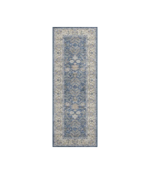 Dalyn Luxury Washable Hatay HY9 Blue 2'3" x 7'6" Runner Rug