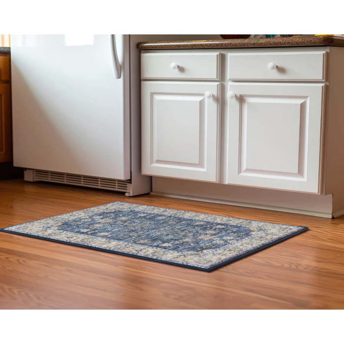 Dalyn Luxury Washable Hatay HY9 Blue 1'8" x 2'6" Rug