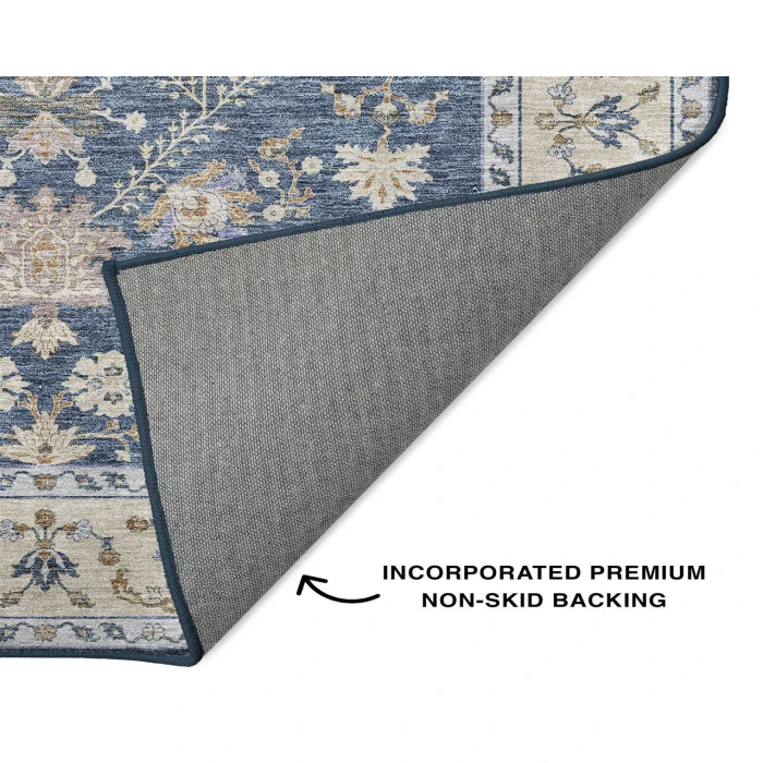 Dalyn Luxury Washable Hatay HY9 Blue 2'3" x 7'6" Runner Rug
