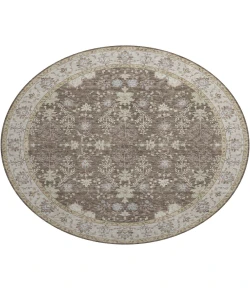 Dalyn Luxury Washable Hatay HY9 Brown 8' x 8' Round Rug
