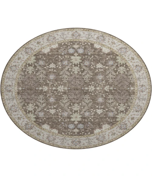 Dalyn Luxury Washable Hatay HY9 Brown 8' x 8' Round Rug