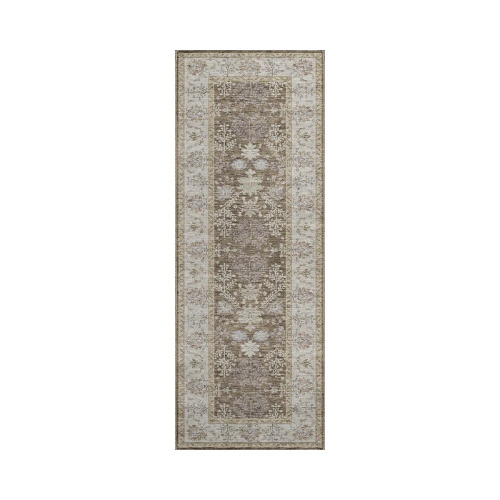 Dalyn Luxury Washable Hatay HY9 Brown 2'3" x 7'6" Runner Rug