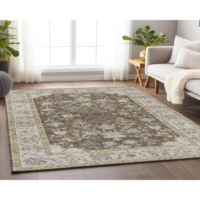 Dalyn Luxury Washable Hatay HY9 Brown 3' x 5' Rug