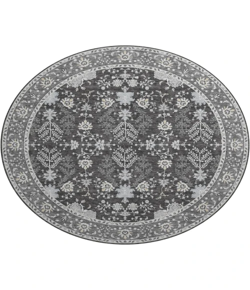 Dalyn Luxury Washable Hatay HY9 Charcoal 8' x 8' Round Rug