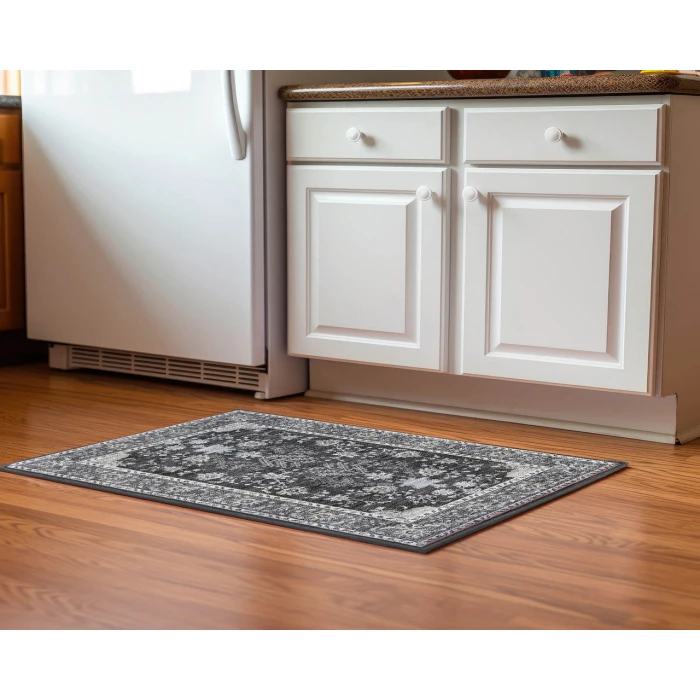 Dalyn Luxury Washable Hatay HY9 Charcoal 1'8" x 2'6" Rug