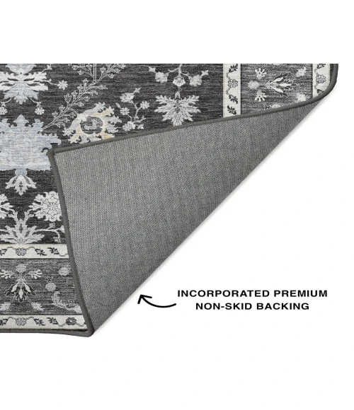 Dalyn Luxury Washable Hatay HY9 Charcoal 3' x 5' Rug