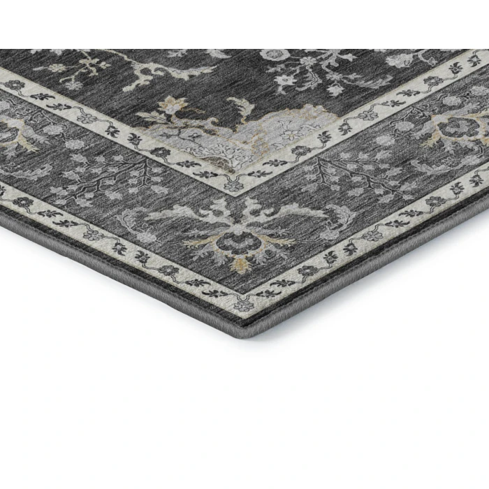 Dalyn Luxury Washable Hatay HY9 Charcoal 2'3" x 7'6" Runner Rug