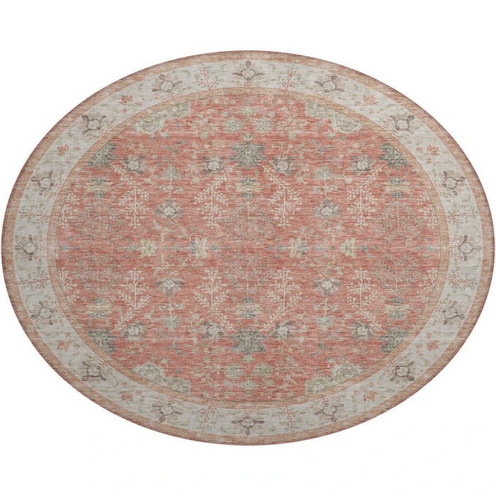 Dalyn Luxury Washable Hatay HY9 Coral 8' x 8' Round Rug