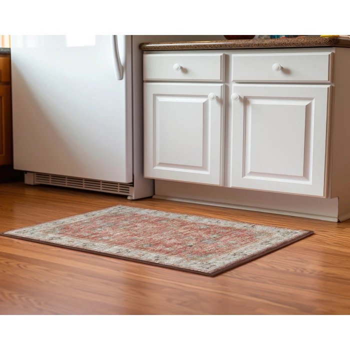 Dalyn Luxury Washable Hatay HY9 Coral 1'8" x 2'6" Rug