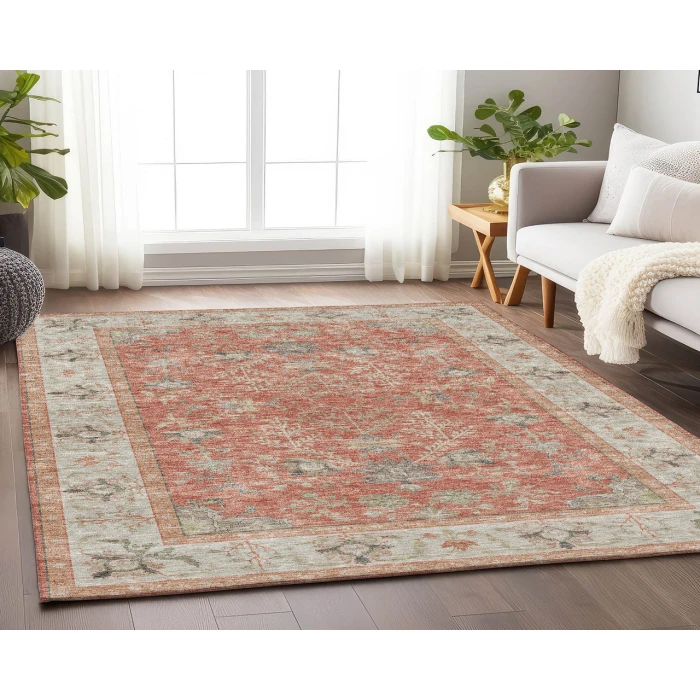 Dalyn Luxury Washable Hatay HY9 Coral 3' x 5' Rug