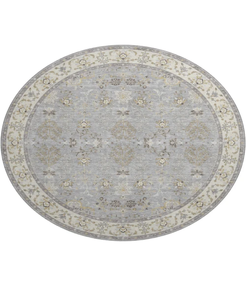 Dalyn Luxury Washable Hatay HY9 Gray 8' x 8' Round Rug