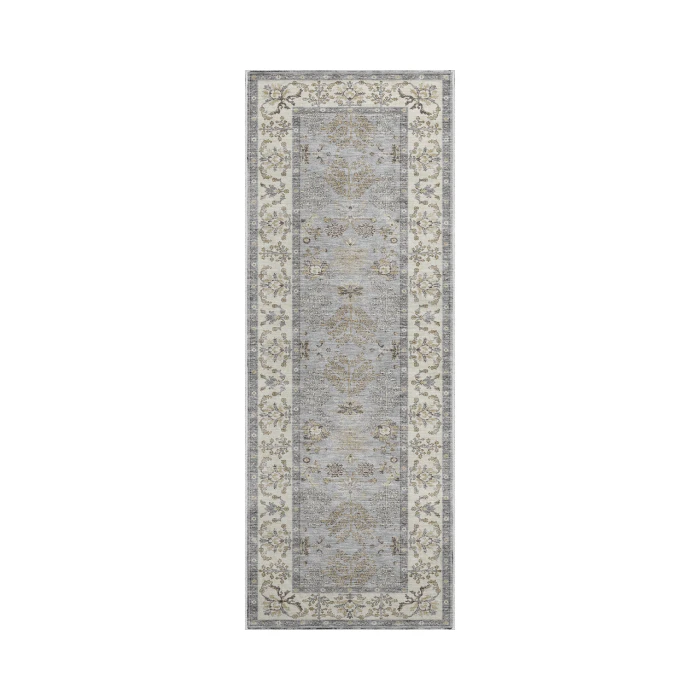 Dalyn Luxury Washable Hatay HY9 Gray 2'3" x 7'6" Runner Rug