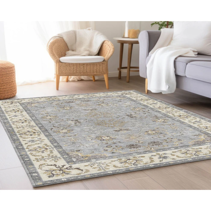 Dalyn Luxury Washable Hatay HY9 Gray 9' x 12' Rug