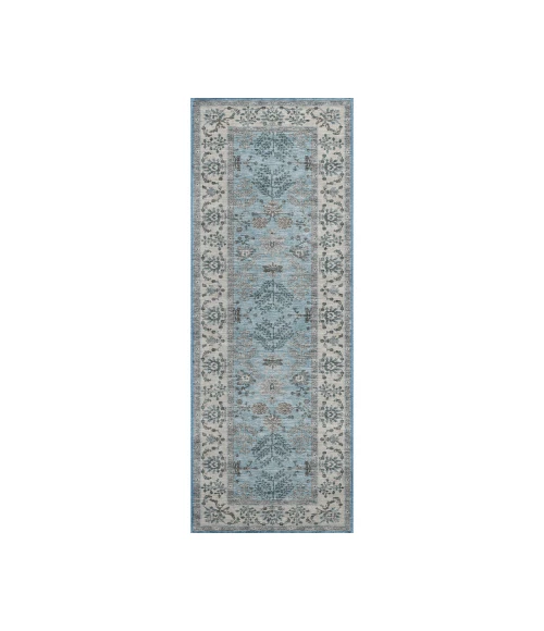 Dalyn Luxury Washable Hatay HY9 Sky 2'3" x 7'6" Runner Rug