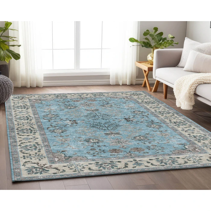 Dalyn Luxury Washable Hatay HY9 Sky 9' x 12' Rug