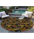 Dalyn Indoor/Outdoor Kendall KE2 Black Washable 8' x 8' Round Rug
