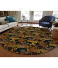 Dalyn Indoor/Outdoor Kendall KE2 Black Washable 8' x 8' Round Rug