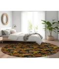 Dalyn Indoor/Outdoor Kendall KE2 Black Washable 8' x 8' Round Rug
