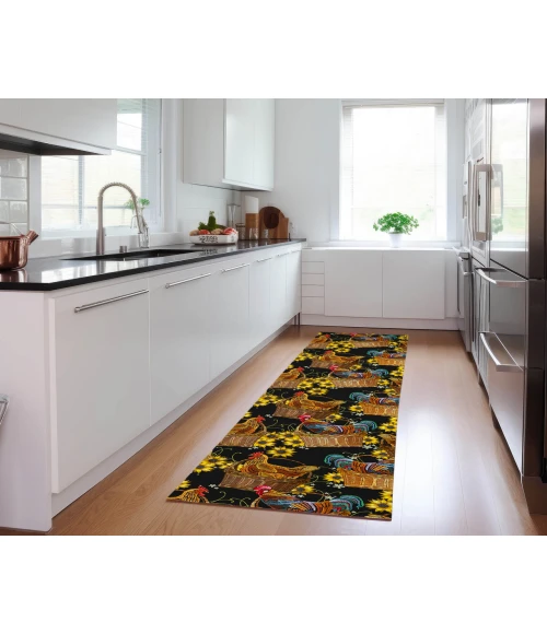 Dalyn Indoor/Outdoor Kendall KE2 Black Washable 2'3" x 7'6" Runner Rug