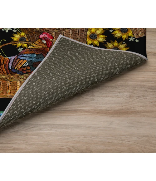 Dalyn Indoor/Outdoor Kendall KE2 Black Washable 8' x 8' Round Rug