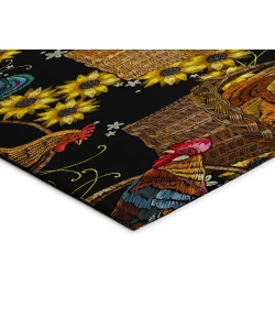 Dalyn Indoor/Outdoor Kendall KE2 Black Washable 8' x 8' Round Rug