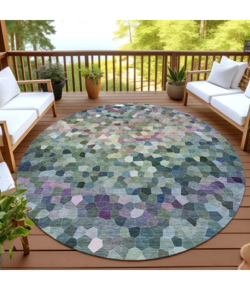 Dalyn Kaleidoscope Green KL1 8ft. x 8ft. Rug