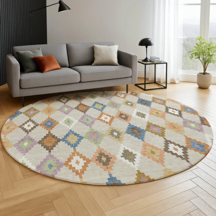 Dalyn Kenner Beige KN10 8ft. x 8ft. Round Rug