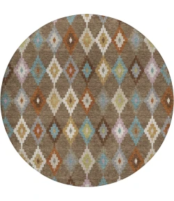 Dalyn Kenner Brown KN10 8ft. x 8ft. Round Rug