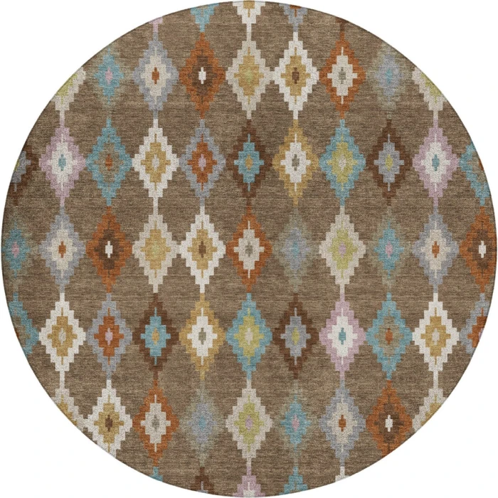 Dalyn Kenner Brown KN10 8ft. x 8ft. Round Rug