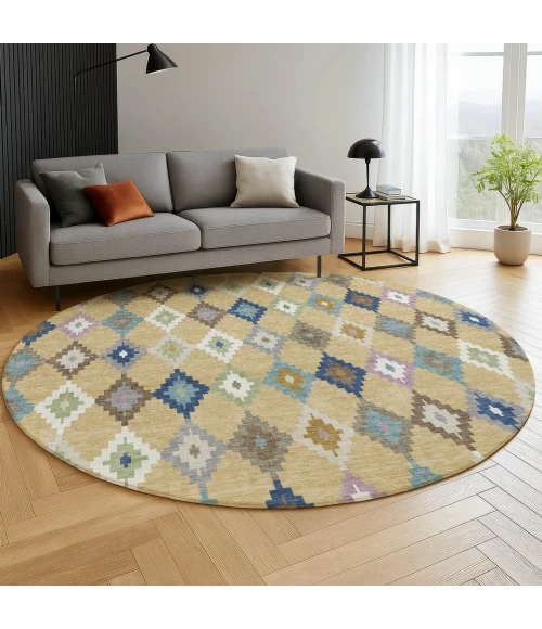 Dalyn Kenner Gold KN10 8ft. x 8ft. Round Rug