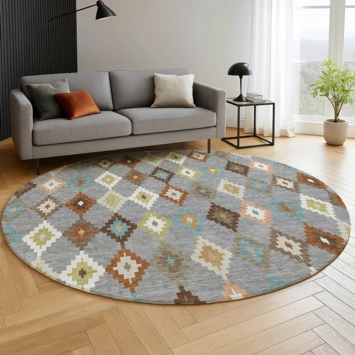 Dalyn Kenner Gray KN10 8ft. x 8ft. Round Rug