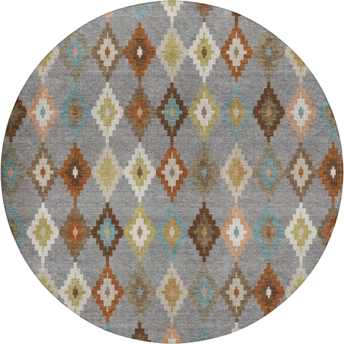 Dalyn Kenner Gray KN10 8ft. x 8ft. Round Rug