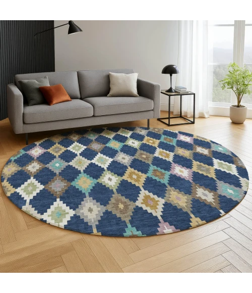 Dalyn Kenner Blue KN10 8ft. x 8ft. Round Rug