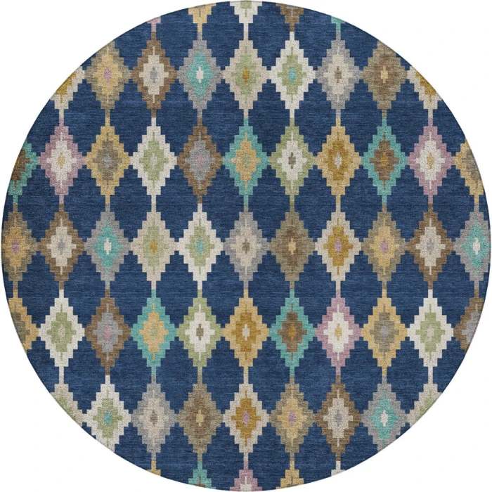 Dalyn Kenner Blue KN10 8ft. x 8ft. Round Rug