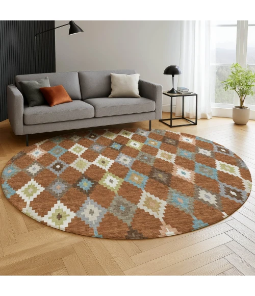 Dalyn Kenner Orange KN10 8ft. x 8ft. Round Rug