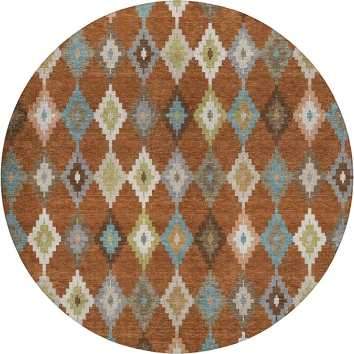 Dalyn Kenner Orange KN10 8ft. x 8ft. Round Rug