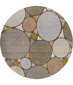 Dalyn Kenner Brown KN1 8ft. x 8ft. Round Rug