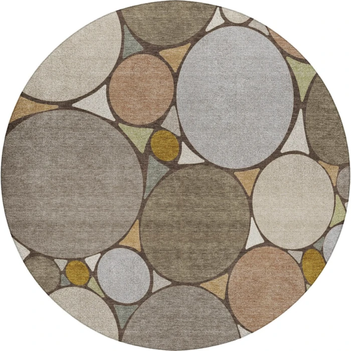 Dalyn Kenner Brown KN1 8ft. x 8ft. Round Rug