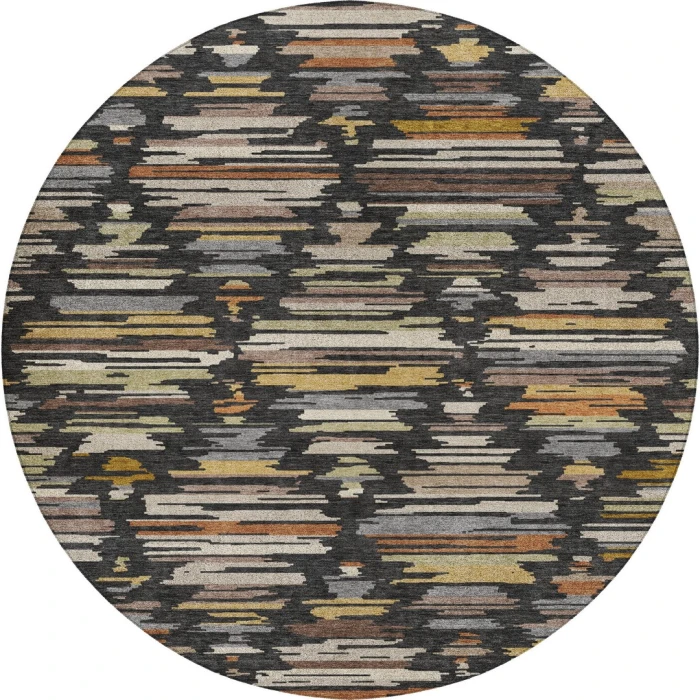 Dalyn Kenner Black KN2 8ft. x 8ft. Round Rug