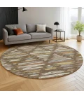 Dalyn Kenner Brown KN2 8ft. x 8ft. Round Rug
