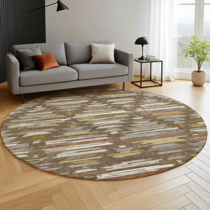 Dalyn Kenner Brown KN2 8ft. x 8ft. Round Rug