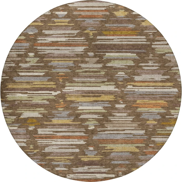 Dalyn Kenner Brown KN2 8ft. x 8ft. Round Rug