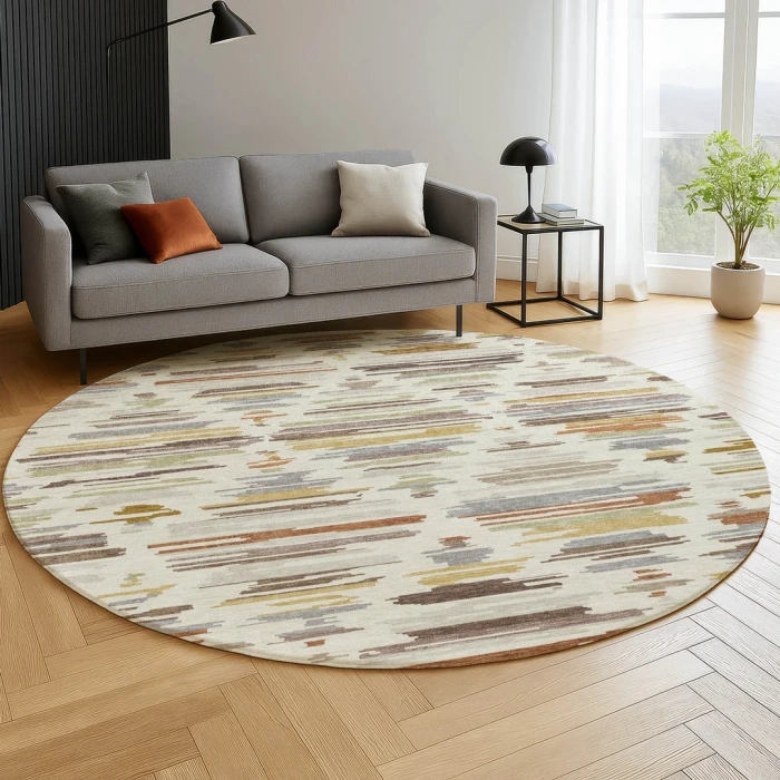 Dalyn Kenner Ivory KN2 8ft. x 8ft. Round Rug