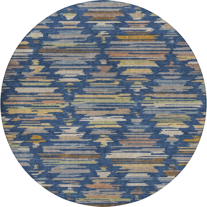 Dalyn Kenner Blue KN2 8ft. x 8ft. Round Rug