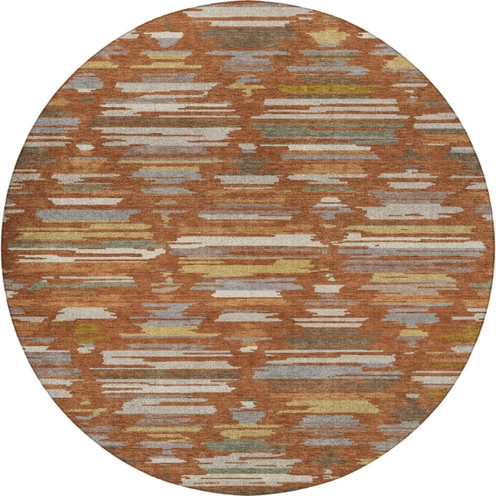 Dalyn Kenner Orange KN2 8ft. x 8ft. Round Rug