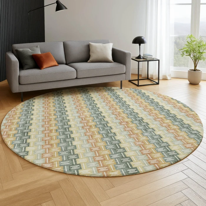 Dalyn Kenner Green KN3 8ft. x 8ft. Round Rug